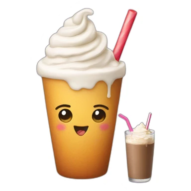 Tatertot drinking a milkshake sticker