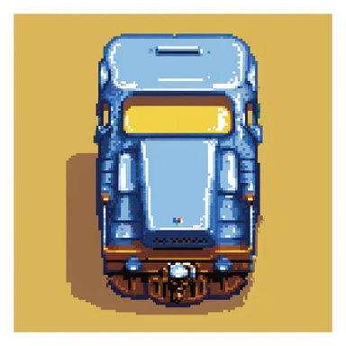 Thomas the Tank Engine, pixel art, classic blue train sticker