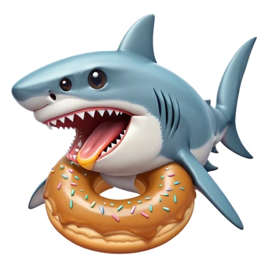 Shark eating doughut sticker