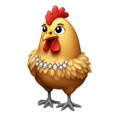 Chicken with diamonds sticker