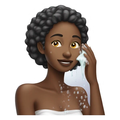 beautiful African woman washing her face with soap sticker