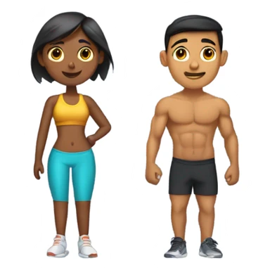 one Indian fair girl and one tanner Indian muscular boy going to the gym together sticker