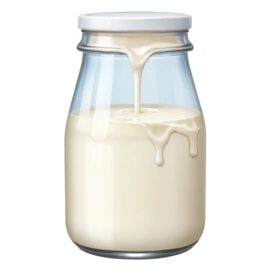 a jar of milk but the top is sticky and its dripping sticker