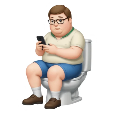 can you do  Peter Griffin sitting on the toilet playing on his phone sticker