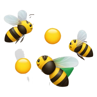 bouquet of flowers with 3 bees flying around it sticker