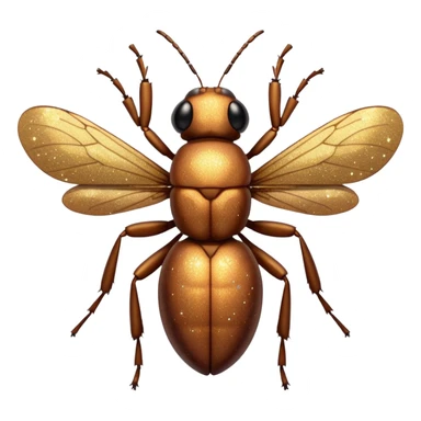 glitter insect cheap brown sticker