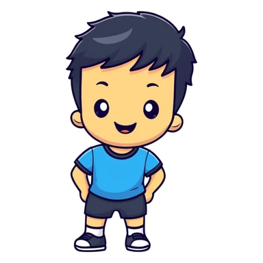 Cute little boy with a playful expression sticker
