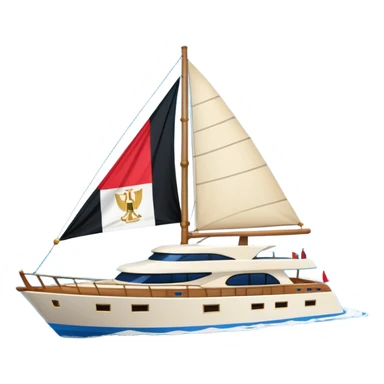 yacht with Egyptian flag sticker