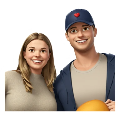 smiling couple in casual attire sticker
