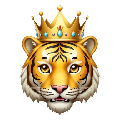 tiger face with crown VIP for Twitch emote sticker