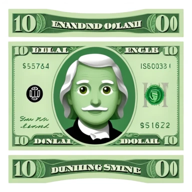 14 dollar bill flat ios emoji style version sticker