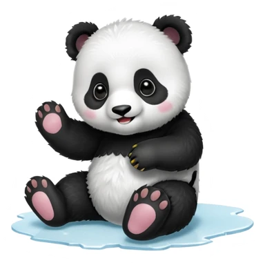 baby panda sliding sticker