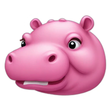 pink hippo crying sticker