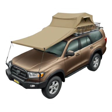 Brown 4wd car with roof top tent  sticker