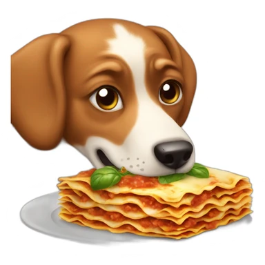 Dog eating lasagna  sticker