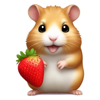 hamster with strawberry sticker