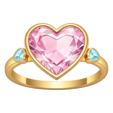 Golden Diamond Pastel Pink Heart Ring sticker