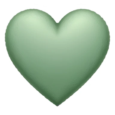 sage green heart, sketched sticker