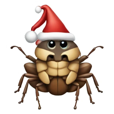 A bug wearing a Santa hat  sticker