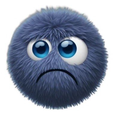 blue hairy ball with single eye sticker