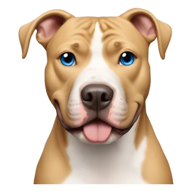 Pitbull with blue eyes and blonde/tan fu sticker