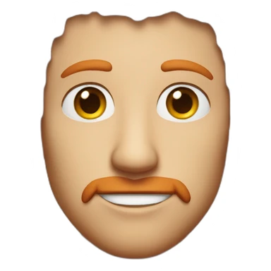 A red-haired man looking at a camera sticker