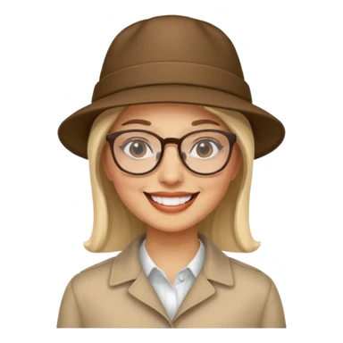 woman wearing hats and glasses sticker