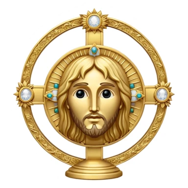 Eucharistic monstrance emoji with Christ’s face sticker