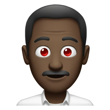 man with red eyes holding a white rolled cigar sticker