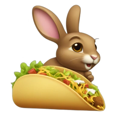 Brown Bunny eating taco sticker