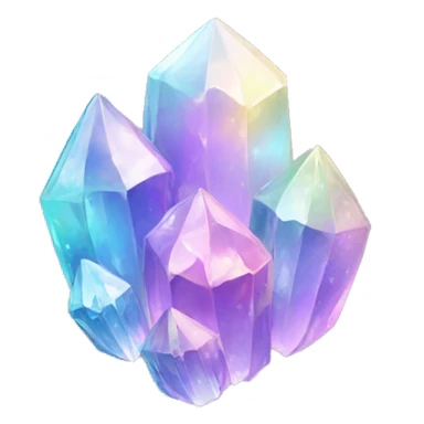 One Shiny Pastel iridescent crystal clusters sticker