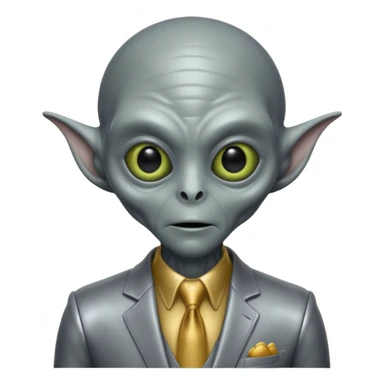 an old alien with suit sticker