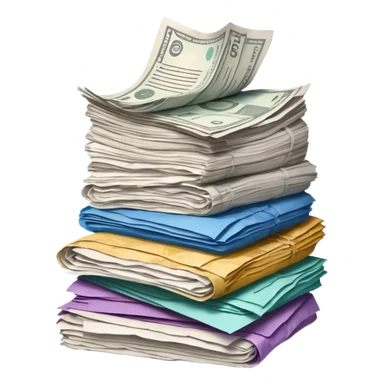 Stack of bills and receipts, representing expenses sticker