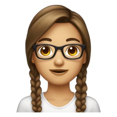 Fille a lunettes cheveux bruns au carré sticker