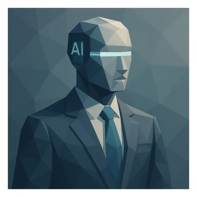 supervisor AI agent, modern style, sleek and professional, abstract humanoid figure with subtle tech elements sticker