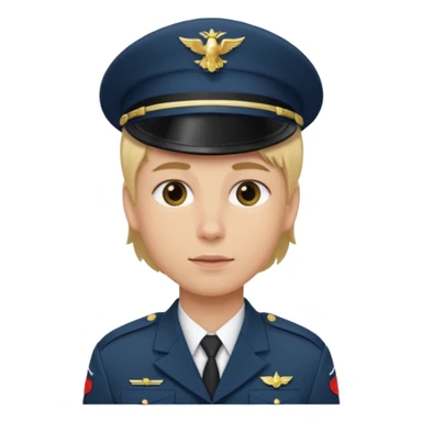 soldier with blonde hair no hats sticker