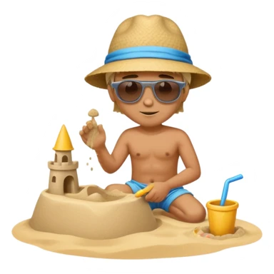 Man building sand castle sticker