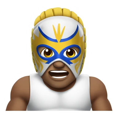 mascara de lucha libre blanca con aleta superior sticker