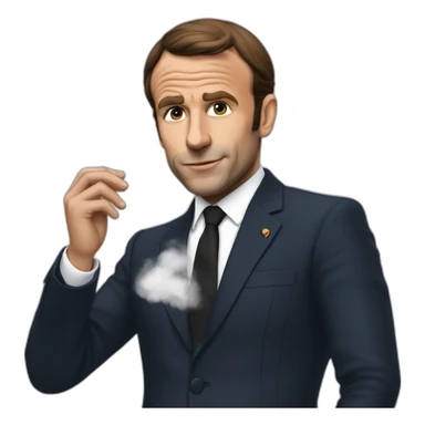 Macron qui fumme une cigarette sticker
