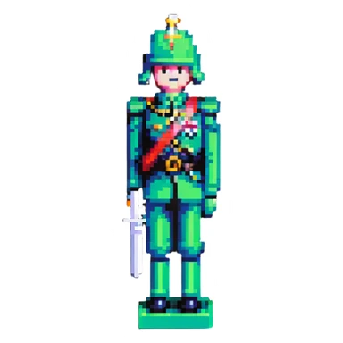 green plastic toy soldier sticker