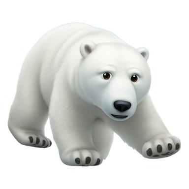 Polar bear toboganning sticker