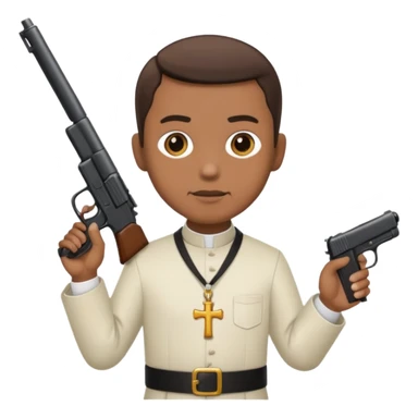 Priest that has a gun sticker