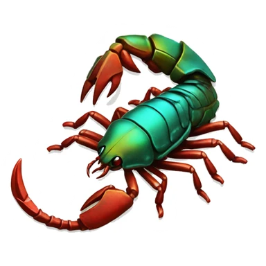 Black red gold green cyan rusty grunge scorpion with stinger sticker