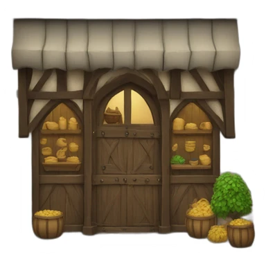 medieval shop facade sticker