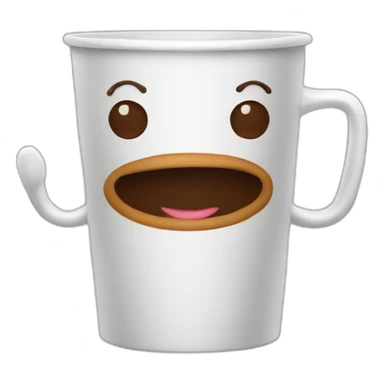 coffee cup character with legs and arms sticker