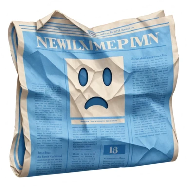 blue newspaper sticker