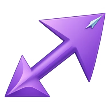arrow curved emoji-style purple colour only one point sticker