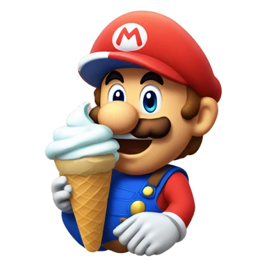 mario eating icecream sticker