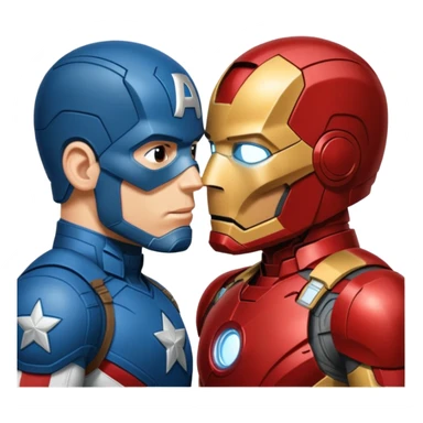 Captain America and Iron Man kissing sticker