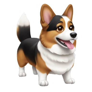 black white and brown corgi  sticker